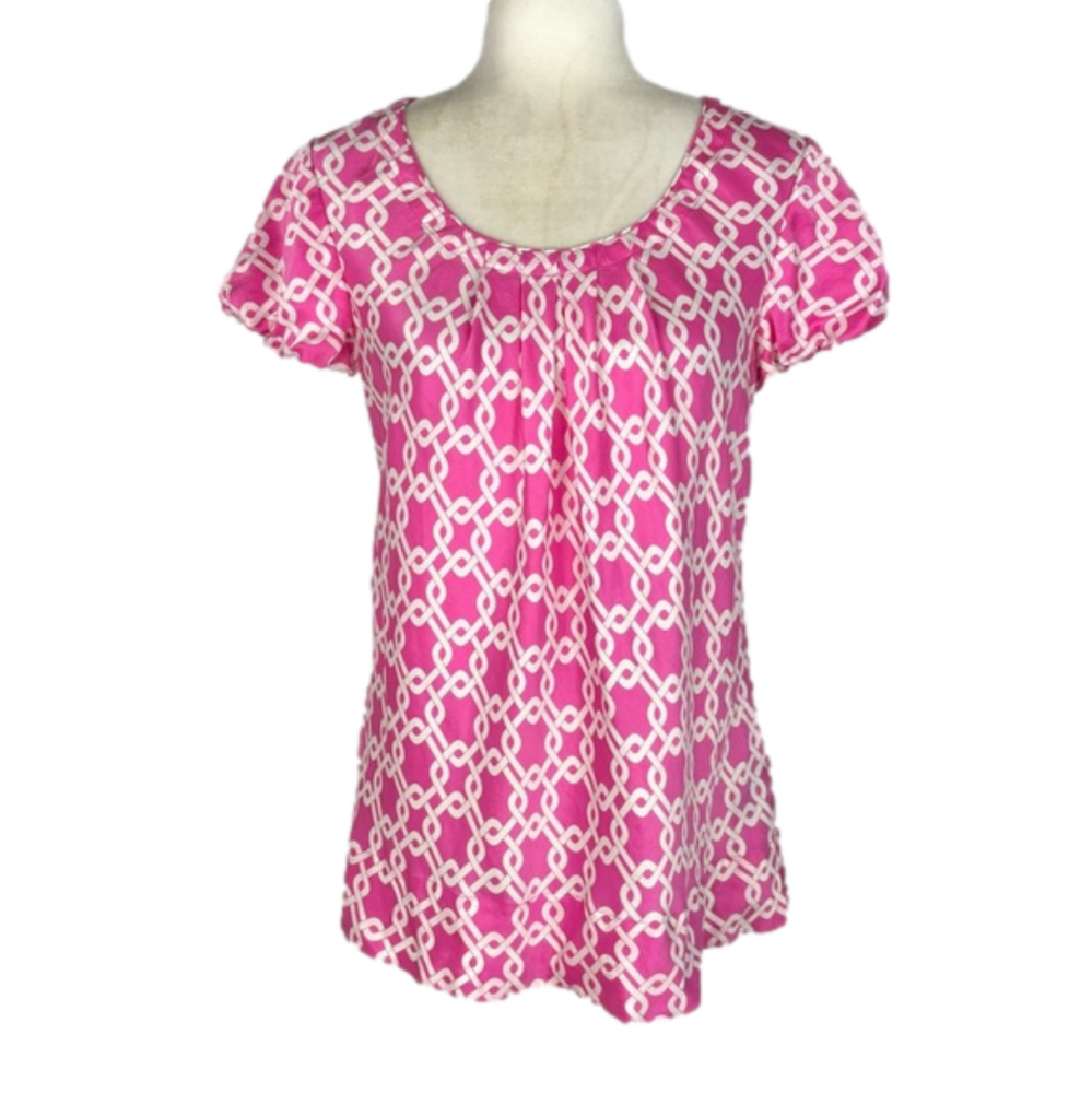 Banana Republic pink silk blouse